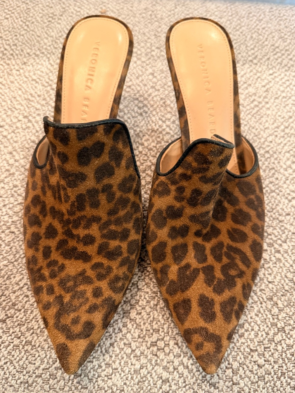 Veronica Beard Leopard-Print Mules